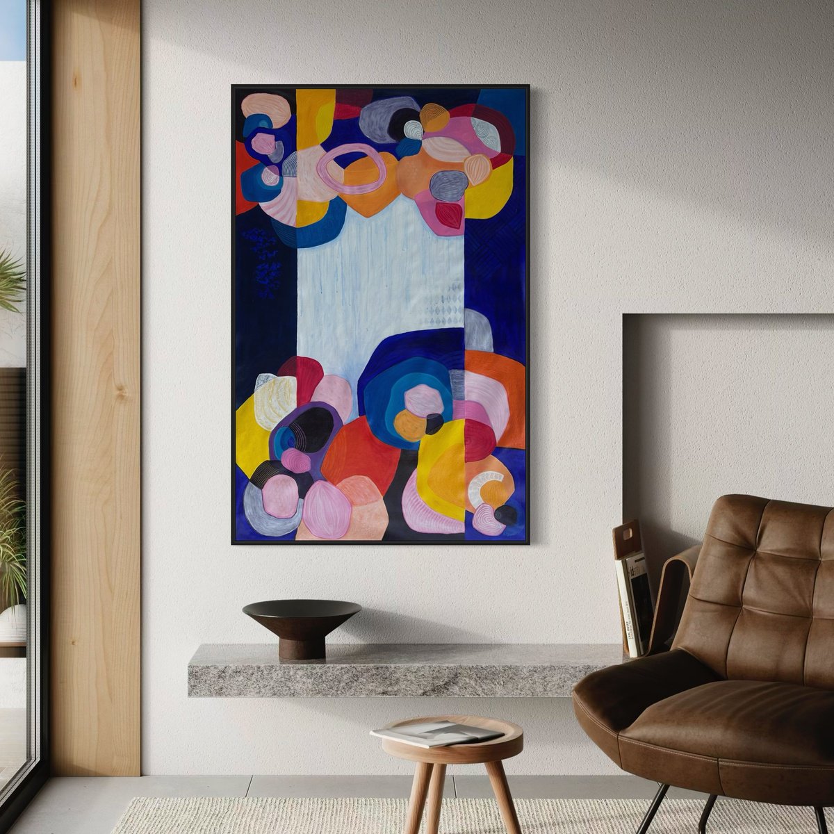 Abstract Painting By Samantha Malone, 37 X 57", The Space In Between, Original Artwork