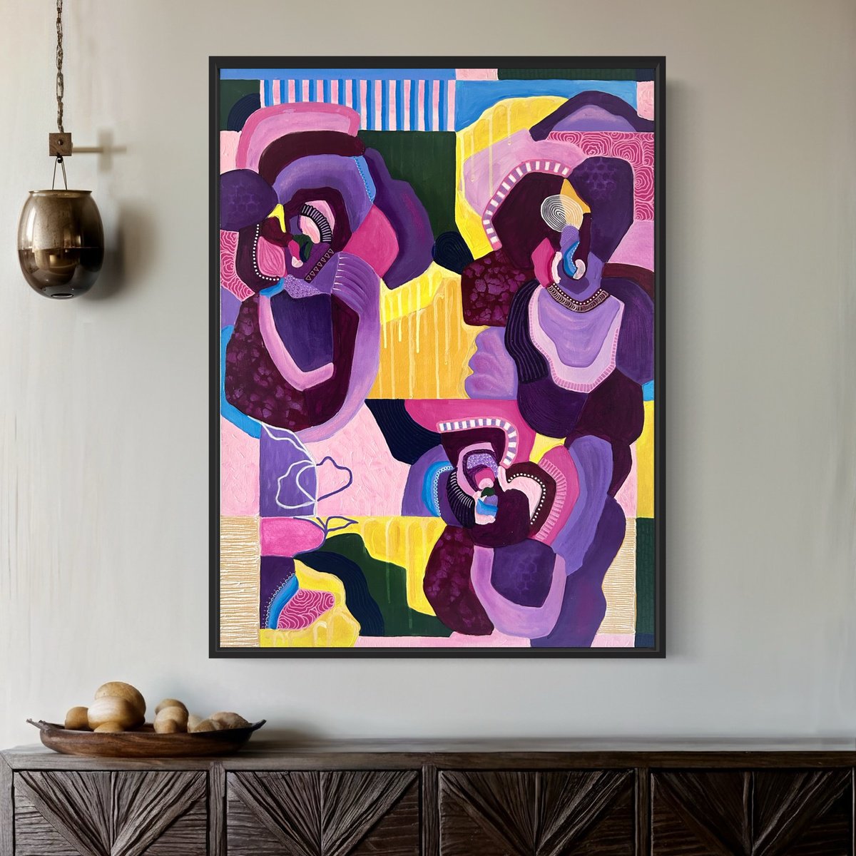 Abstract Painting By Samantha Malone, 24 X 31", Fragments 2, Original Artwork