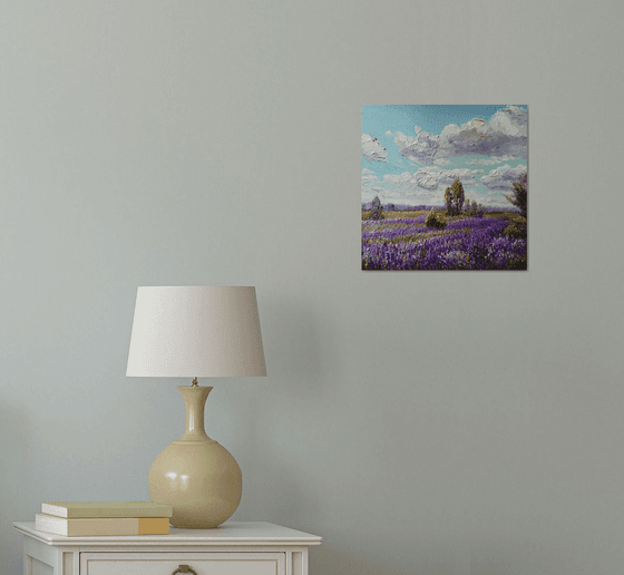Summer landscape with lupines