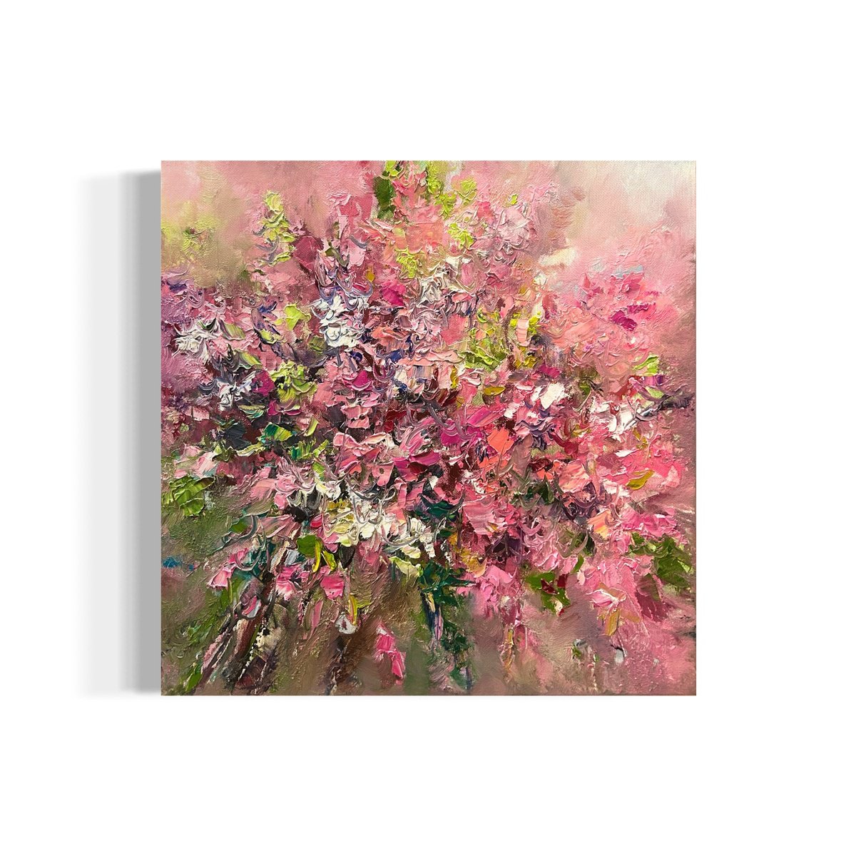 Impressionistic Abstract Oil Painting By Olga Beketova, 16 X 16", Easter, Original Artwork