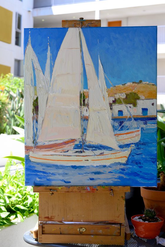 White Sails in the Greek Islands