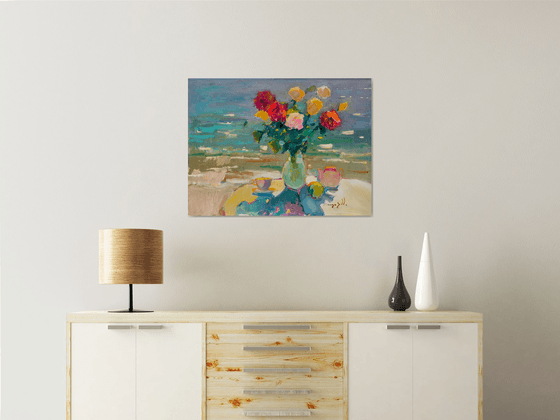 Roses Near the Sea