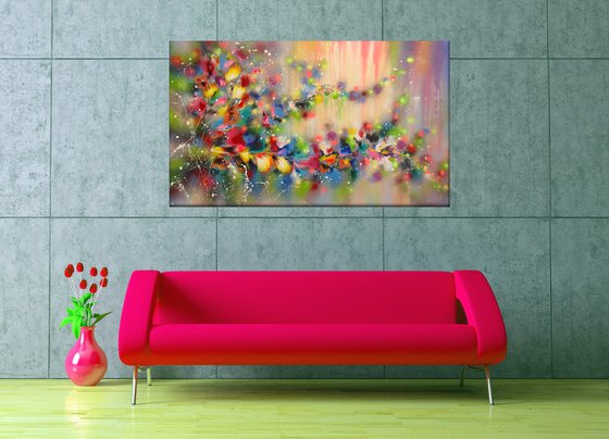 "Melody of the Sunset" VERY LARGE Floral Painting