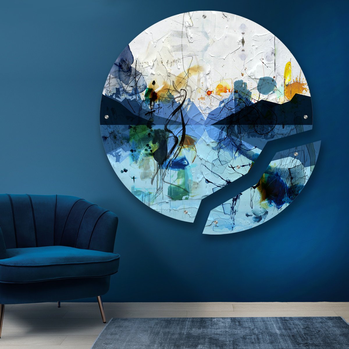 Abstract Print By Lynne Godina-Orme, 49 X 49", Broken Silence - Diptych, Original Artwork