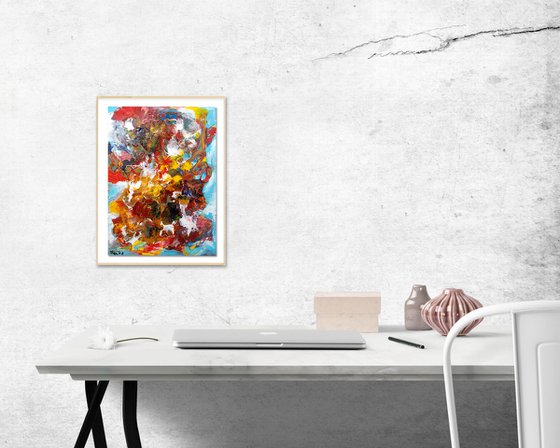 Colorful Housewarming Art Gift, Original Abstract Acrylic, Small Wall Art, Hand-painted Abstract Art, Acrylic Painting on Canvas,  Wall Art