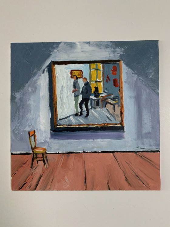 Art gallery Interior painting. Inspired by Van Gogh.
