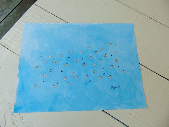 Deep Sea Bathers - Acrylic Painting