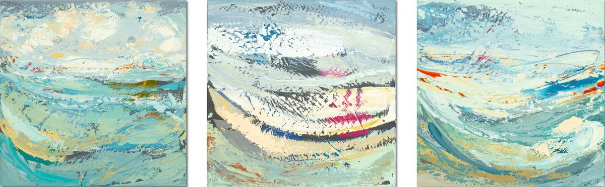 3 Emotional Seascapes By Susana Sancho Beltran, 79 X 24, Artwork For Sale On Artfinder