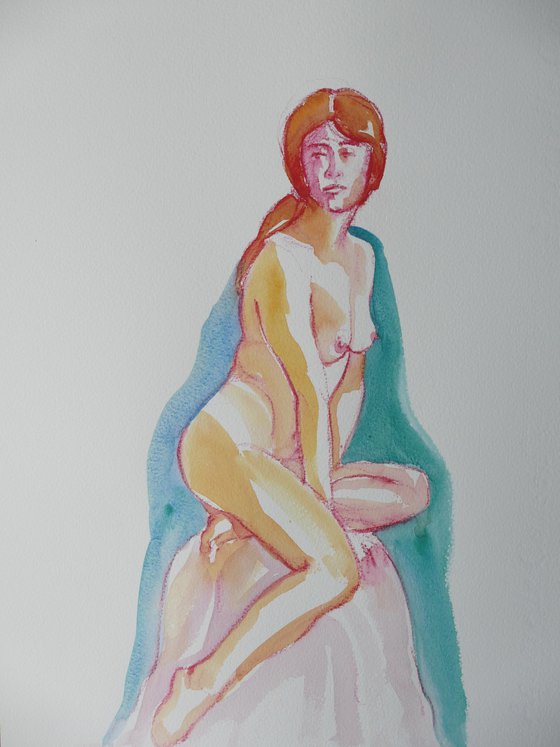 Seated female nude