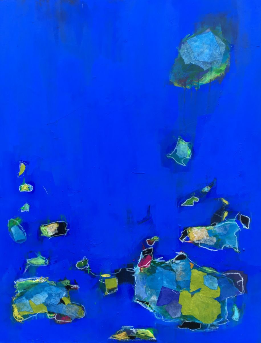 Into the Deep - Large, contemporary painting by Angela Dierks
