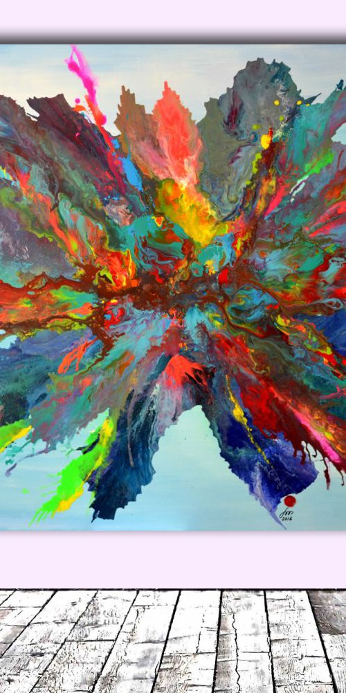 The Birth of Pandora - XXXL Huge Modern Abstract Big Painting, FREE SHIPPING - Large Painting - Ready to Hang, Hotel and Restaurant Wall Decoration by Soos Tiberiu