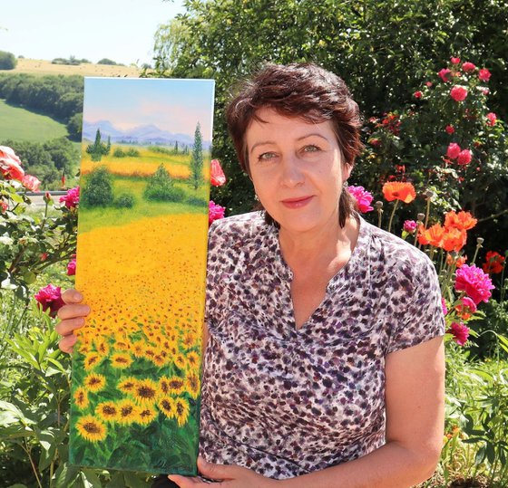 Sunflowers field in Tuscany