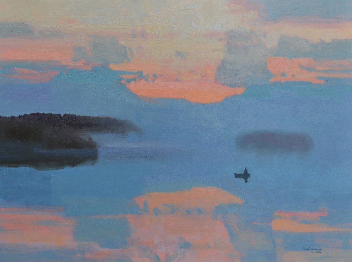 Evening Reflections By Vytautas Laisonas, 31 X 24, Artwork For Sale On Artfinder