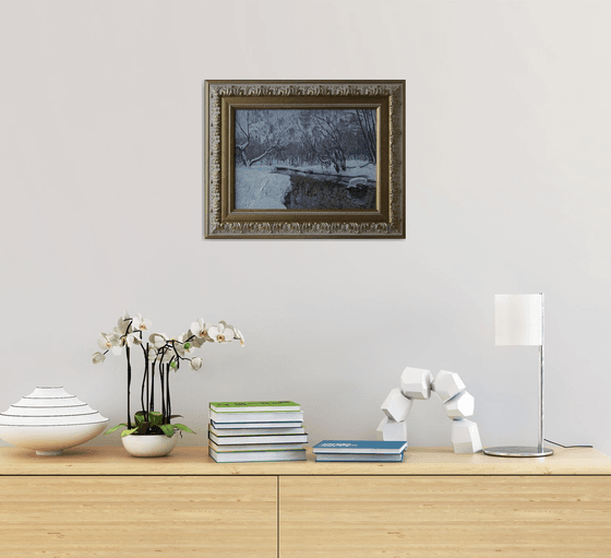 February in Kuzminki. The Churilikha River