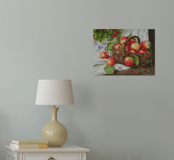 Apples and Wild Strawberries Still Life