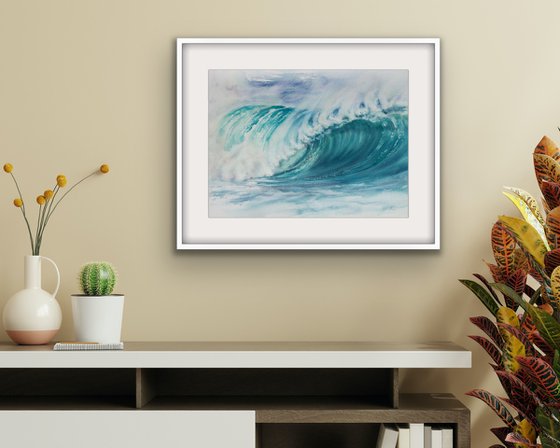 Turquoise sea wave