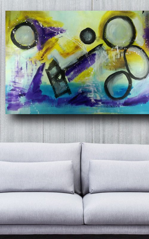 large paintings for living room/extra large painting/abstract Wall Art/original painting/painting on canvas 120x80-title-c349 by Sauro Bos