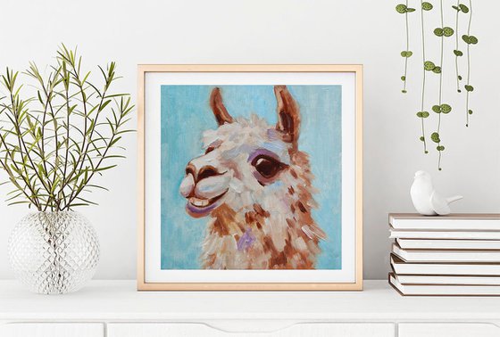 Cheerful Llama Painting