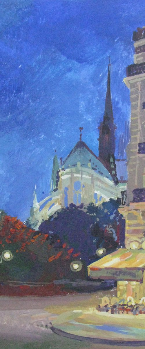 Notre-Dame de Paris by Night by Olga Kataeva-Rochford