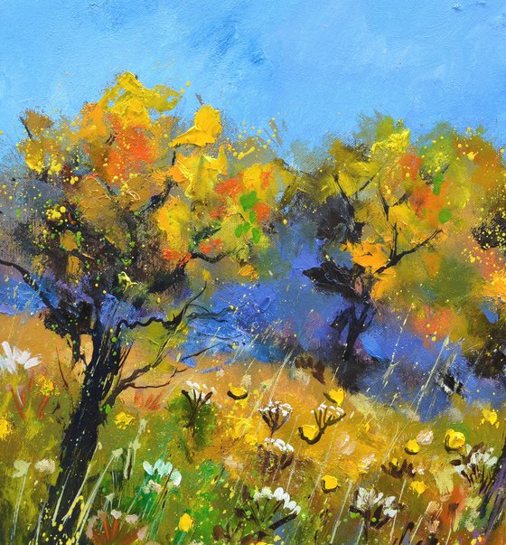 Three trees in summer