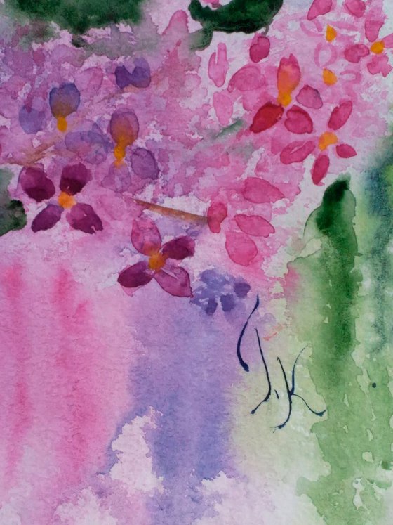 Lilac Original Watercolor Painting