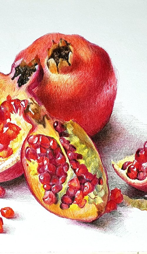 The juicy pulp of pomegranate by Natasha Sokolnikova