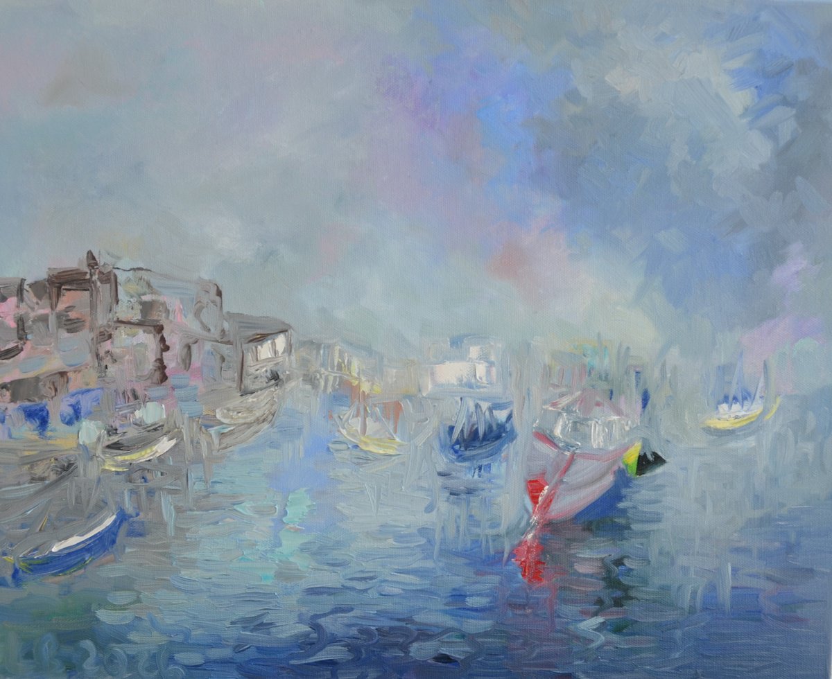 Brixham Harbour By Lesley Blackburn, 20 X 16, Artwork For Sale On Artfinder