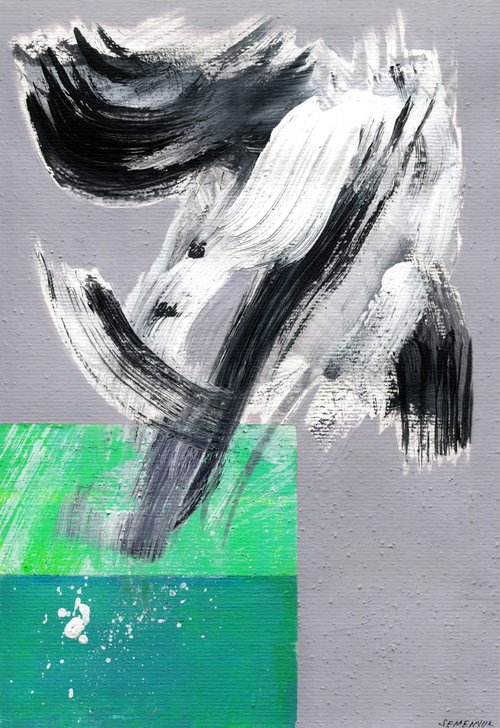 Bright Abstraction on Gray 5 by Evgen Semenyuk
