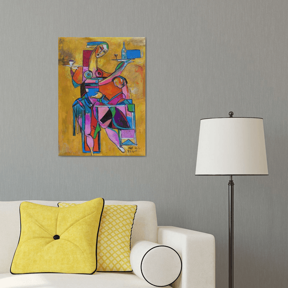 Cubist Café Scene