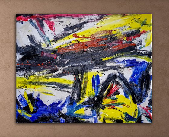 "Aloof" Abstract Expressionism painting.