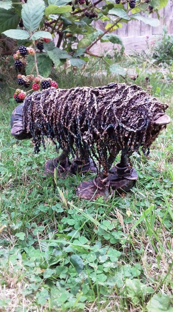 Blackberry Sheep Sculpture- sold- others available in the flock.