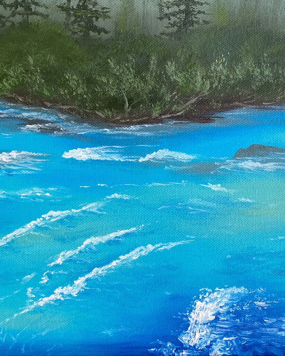 Mountain river, 30 x 40, oil on canvas