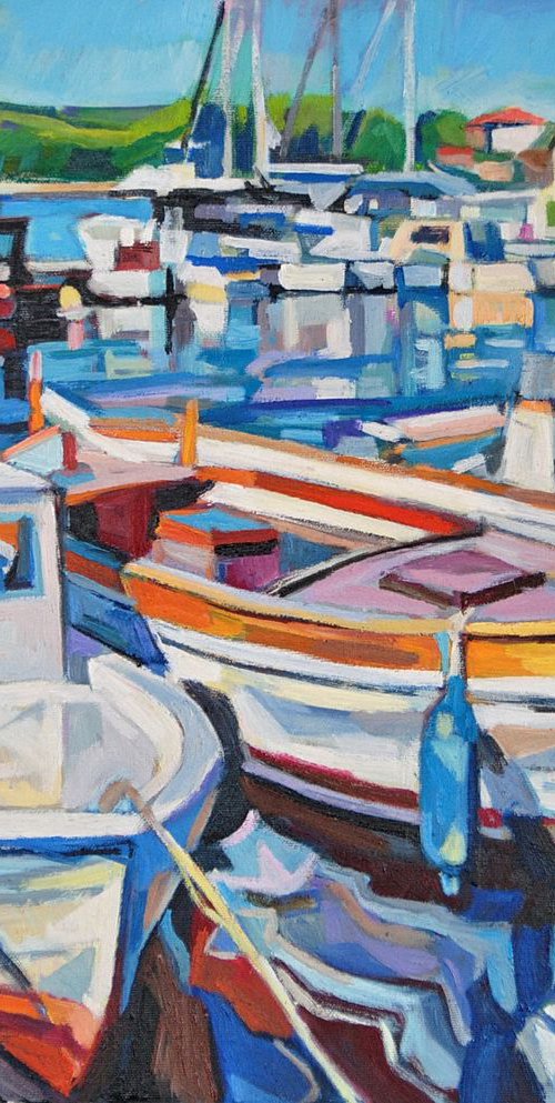 White fishing boats by Maja Đokić Mihajlović