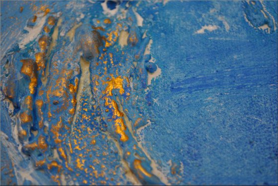 Blaue Welle - Small Painting  - Abstract - Acrylic Painting - Canvas Art - Wall Art - Ready to Hang