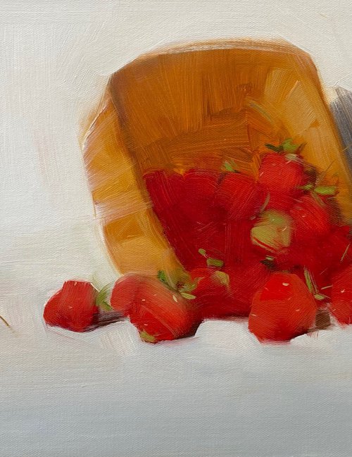 Strawberries, Original oil painting, Handmade artwork, One of a kind by Vahe Yeremyan