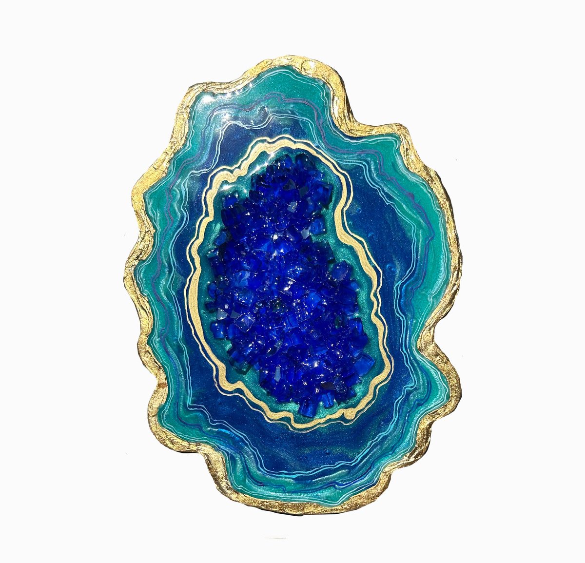 Abstract Sculpture By Alexandra Dobreikin, 8 X 9, Little Gem. Sapphire Series., Original Artwork