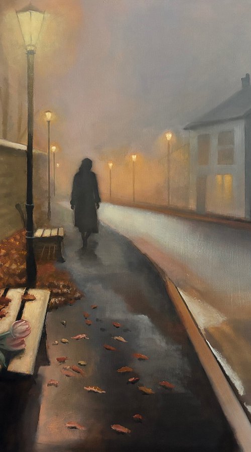 Street-Lamp Glimmers  Cold by Bruce Dean