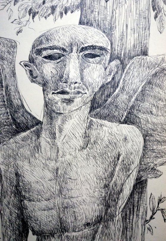 I was an angle, pen on paper, 15 x 21 cm