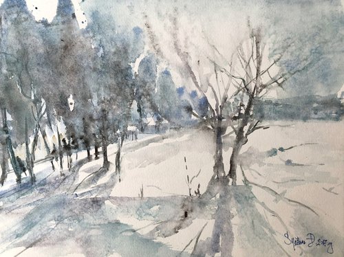 Winter landscape by Snezana Djordjevic