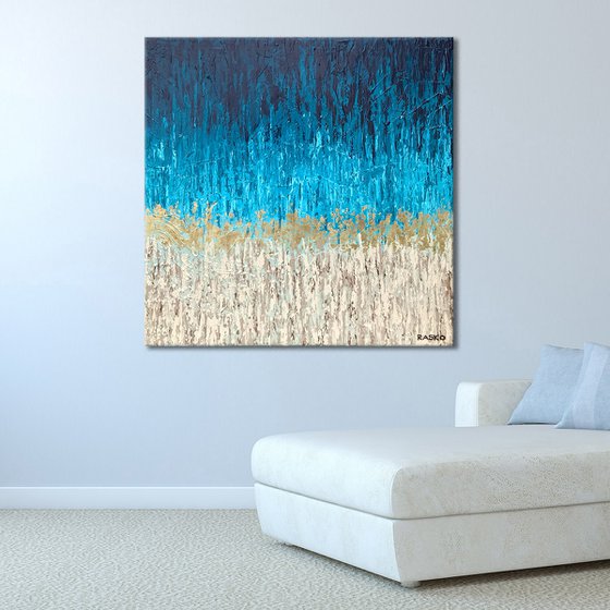 TERRA FIRMA - 100cm x 100cm - Highly textured abstract painting - 2020 - READY TO HANG!