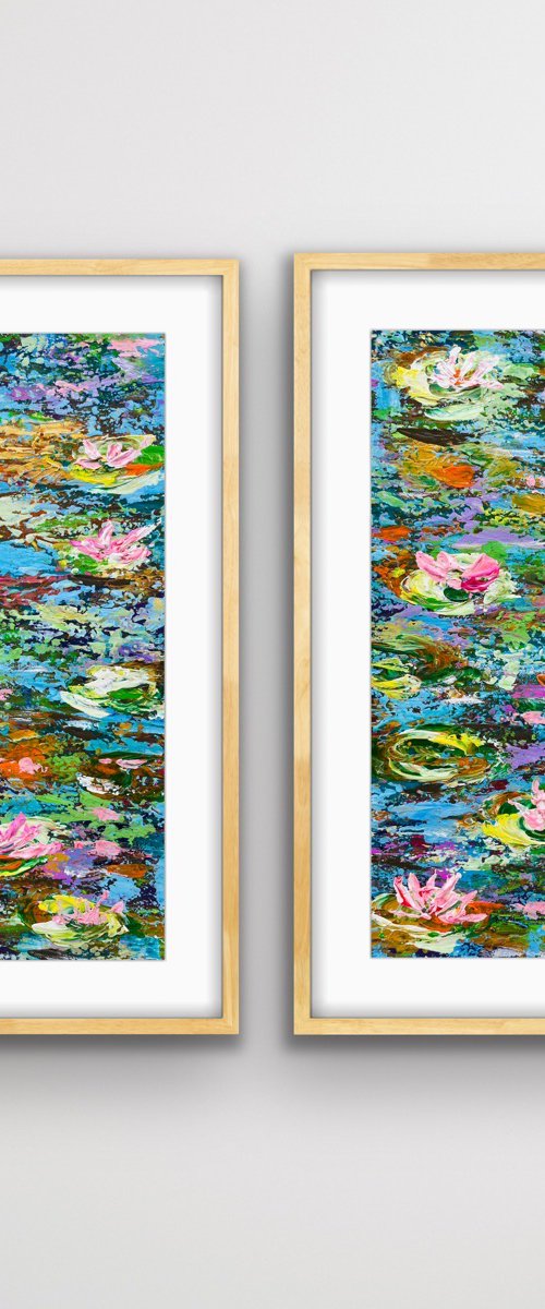 Nympheas - Diptych by Pooja Verma