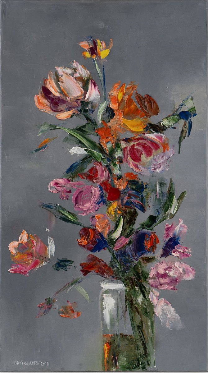 COUNTRY BOUQUET, Oil on canvas panel by Svetlana Caikovska