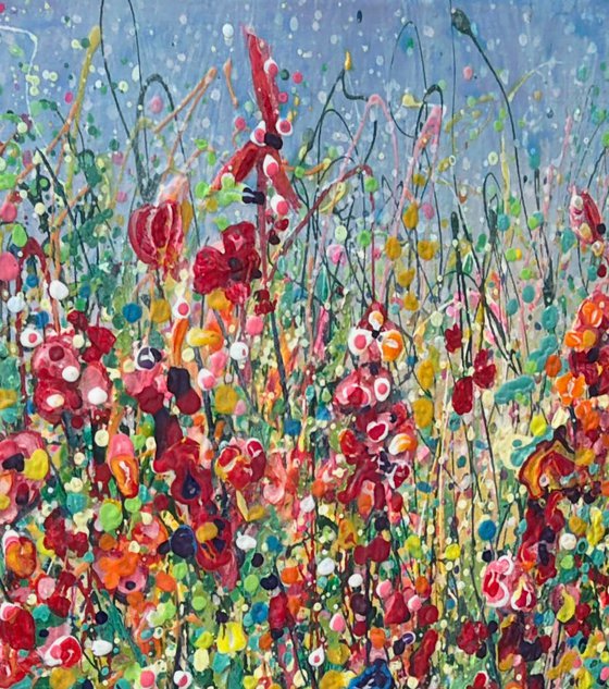 Wildflower Symphony Pollock Style Meadow