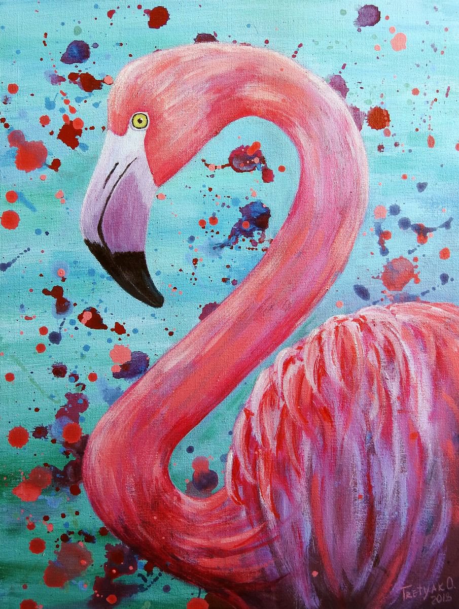 Blueberry Flamingo by Olga Tretyak