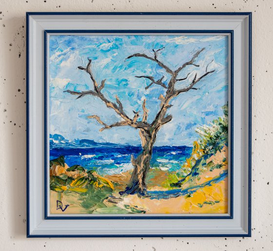 Dead tree by the sea (framed)