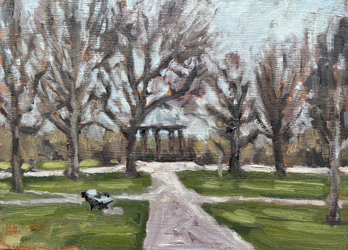 Clapham Common at the bandstand Painting by Louise Gillard