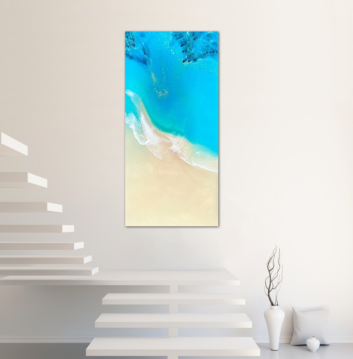 Organic Landscape Acrylic Painting By Ana Hefco, 24 X 48, Bliss, Original Artwork