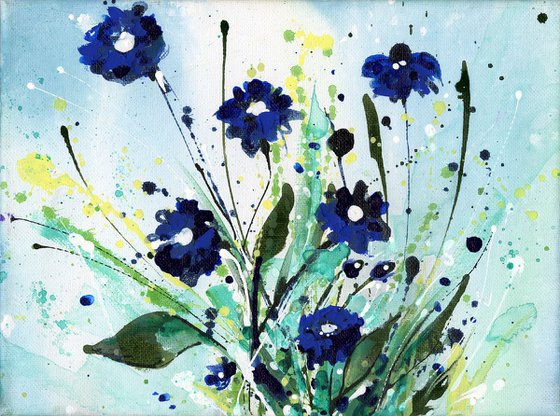 Forever In Love -  Abstract Flower Painting  by Kathy Morton Stanion