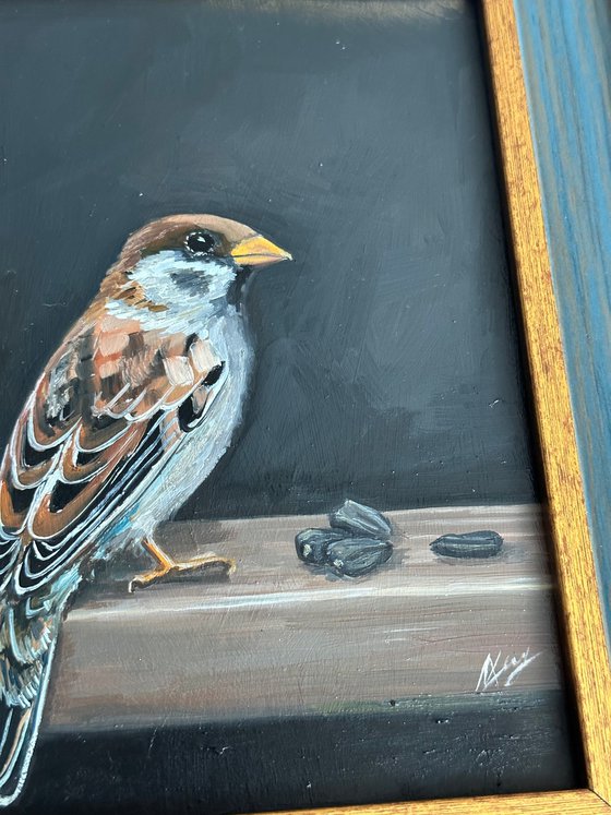 Sparrow Bird oil painting