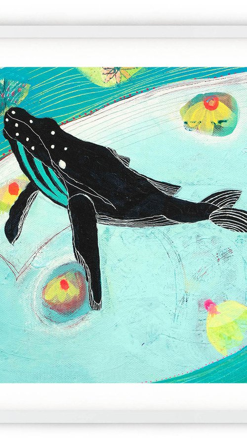 Whale Acrylic Painting by Suzie Cumming
